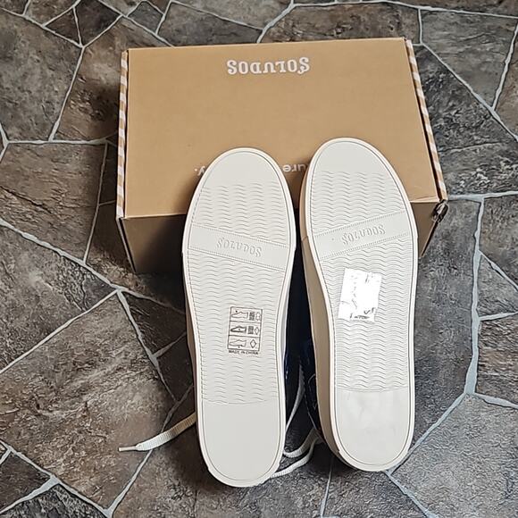 New in Box Soludos Navy Paris Platform Sneakers Sz 8 - Picture 9 of 12